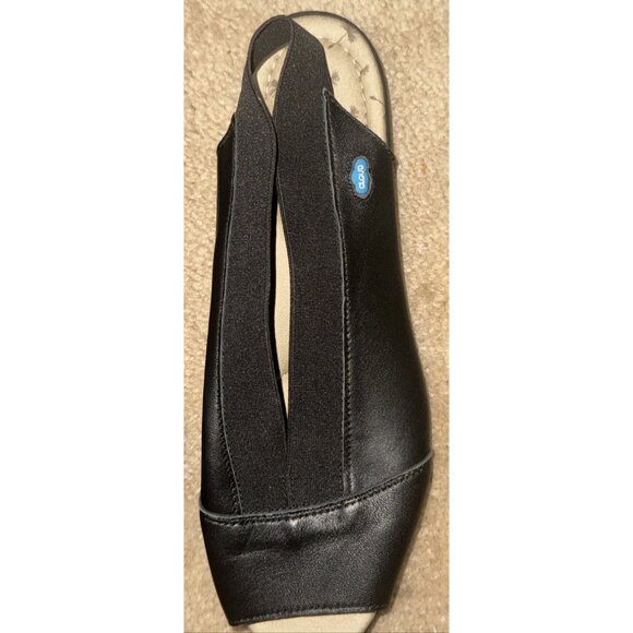 Cloud Footwear Black Leather Open Toed Slingback Shoe Size 42 or 9.5 - Picture 3 of 6